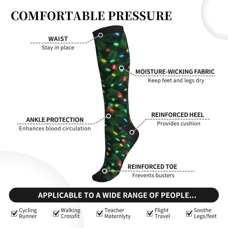 thmnj Compression Socks Knee High Support Socks for Women Men Circulation Stockings for Athletic Running Cycling Flying - Image 4